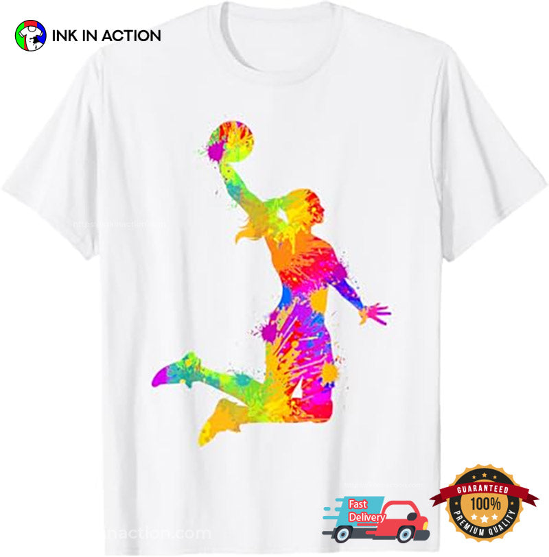 Dunk Shot Girl Basketball Watercolor Shirt