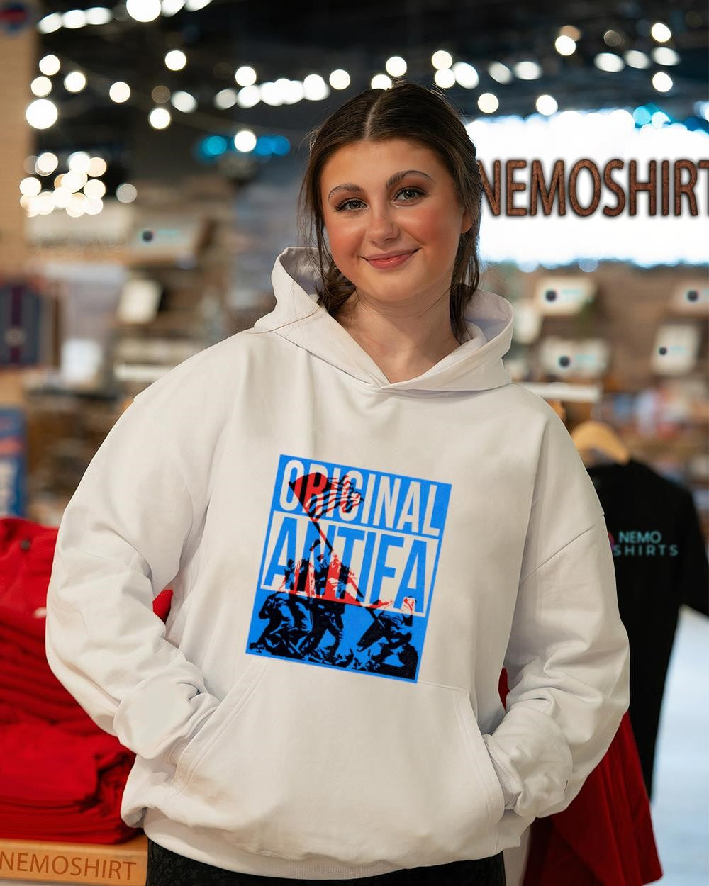 Original Antifa U.S. flag on Iwo Jima World War II shirt