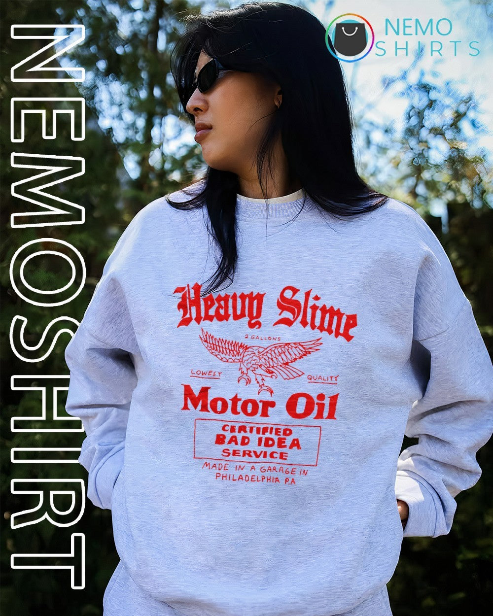 Eagle heavy slime motor oil certified bad idea service in Philadelphia PA shirt