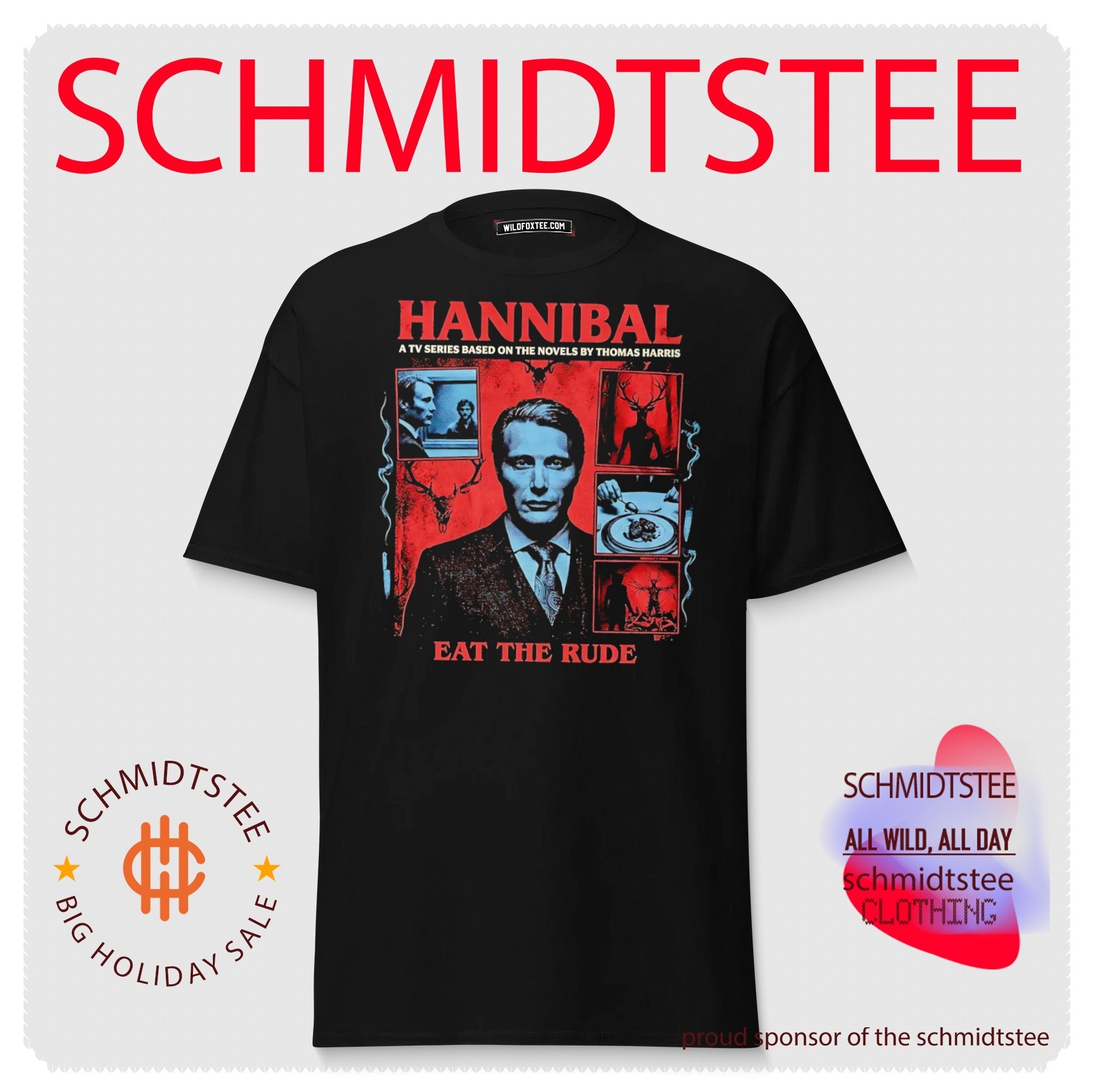 Eat the Rude Hannibal Lecter Vintage Collage Shirt