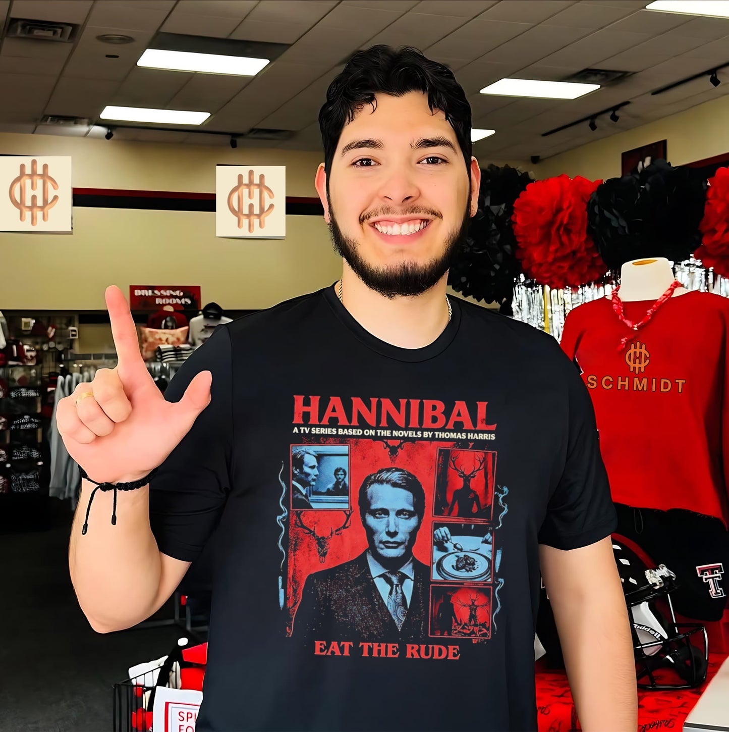 Eat the Rude Hannibal Lecter Vintage Collage Shirt