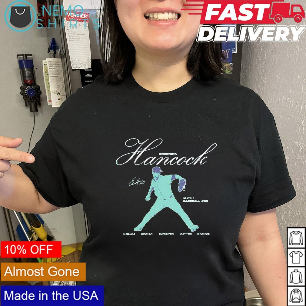 Emerson Hancock Seattle Mariners 4 seam sinker sweeper cutter change shirt