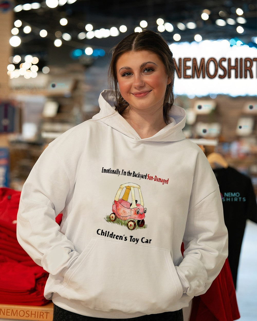 Emotionally I’m the Backyard Sun-Damaged children’s toy car shirt