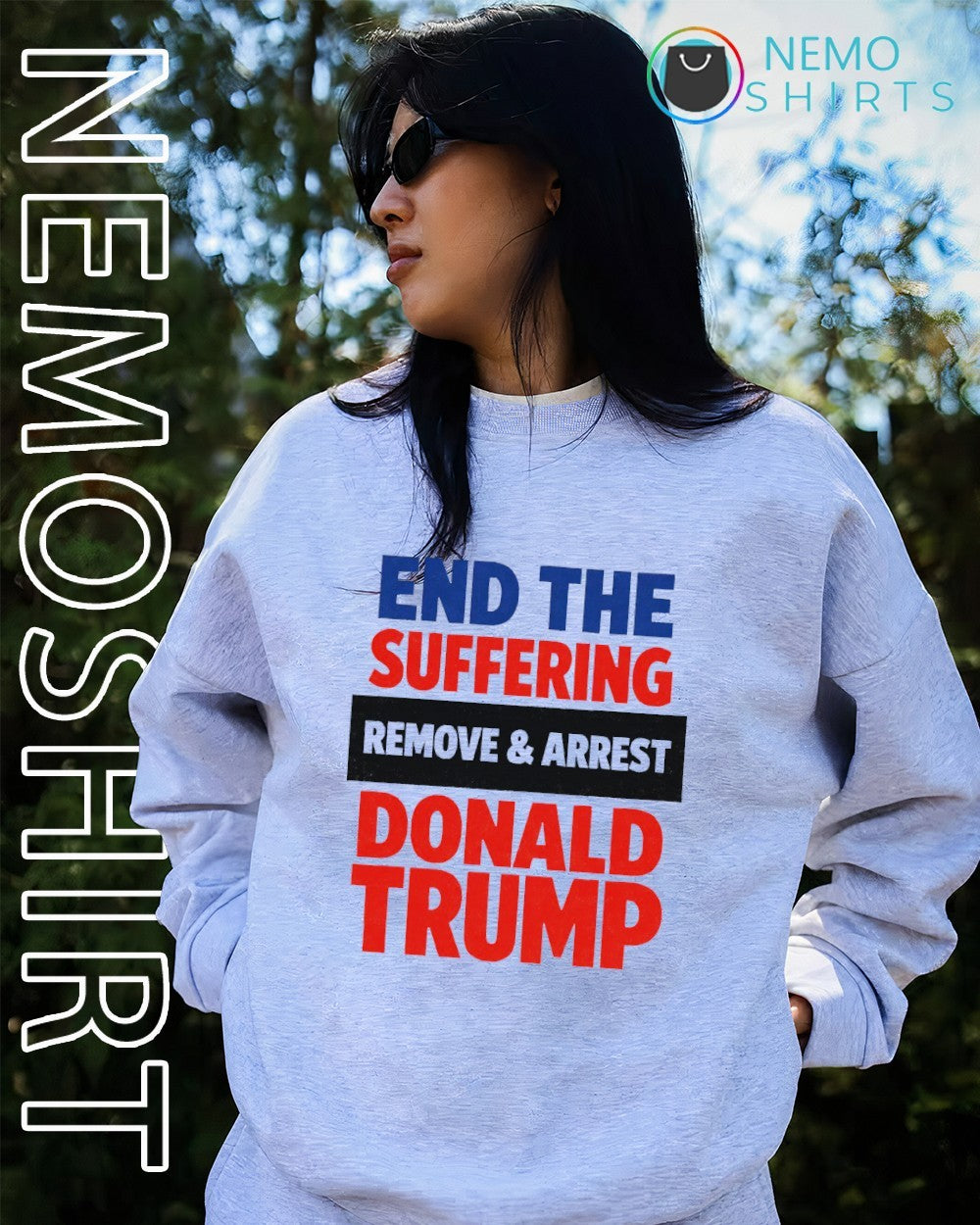 End the suffering remove and arrest Donald Trump shirt