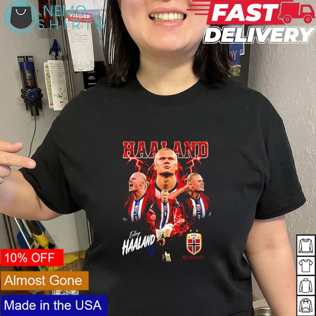 Erling Haaland Manchester City number 9 graphic shirt