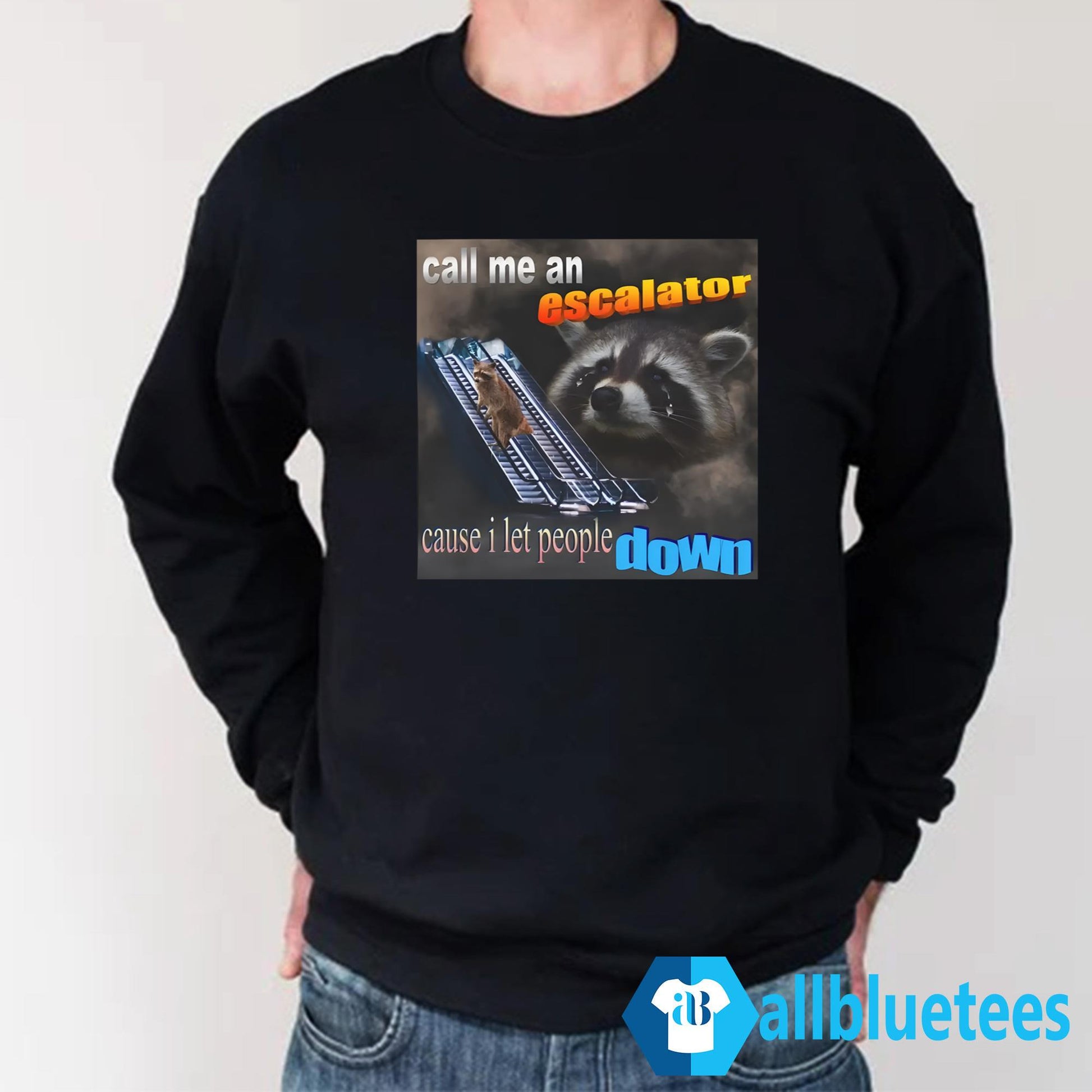 Escalator Cause I Let People Down Raccoon Shirt