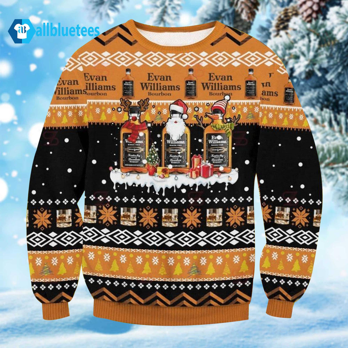 Evan Williams Bourbon Christmas Sweater