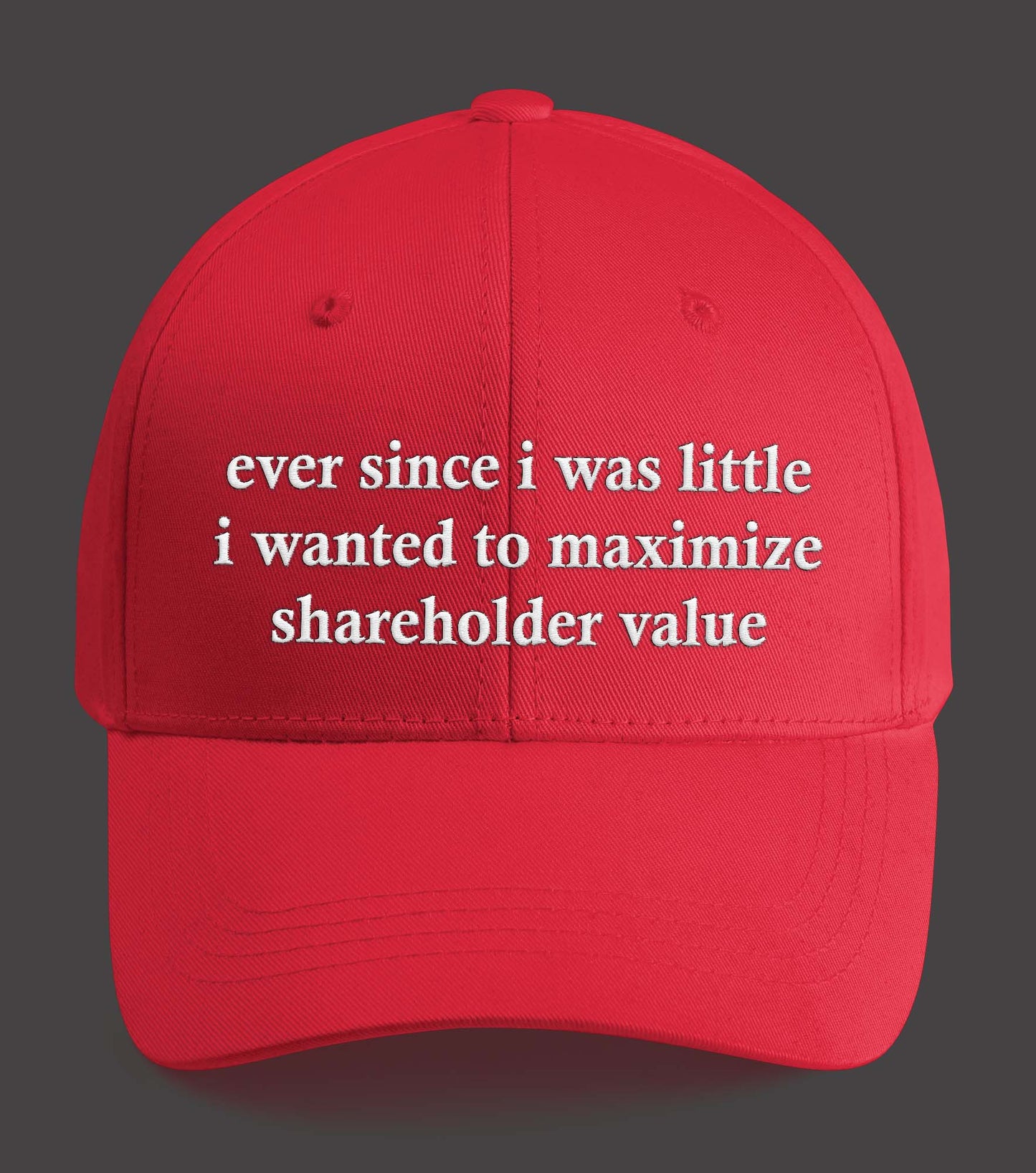 Ever Since I Was Little I Wanted To Maximize Shareholder Value Hat