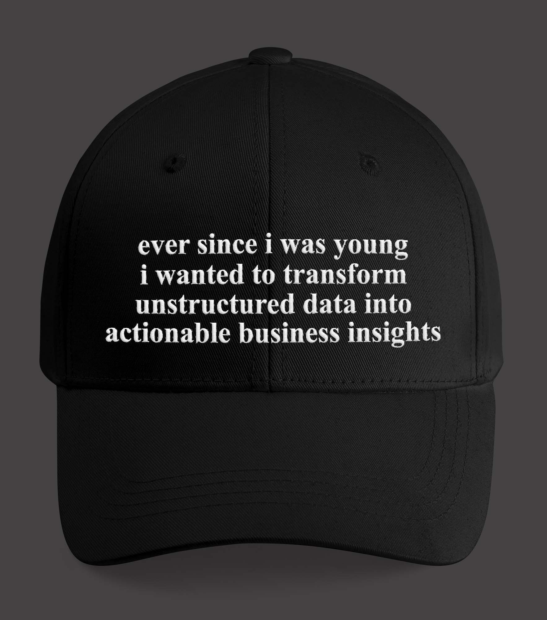 Ever Since I Was Young I Wanted To Transform Unstructured Data Into Actionable Business Insights Hat