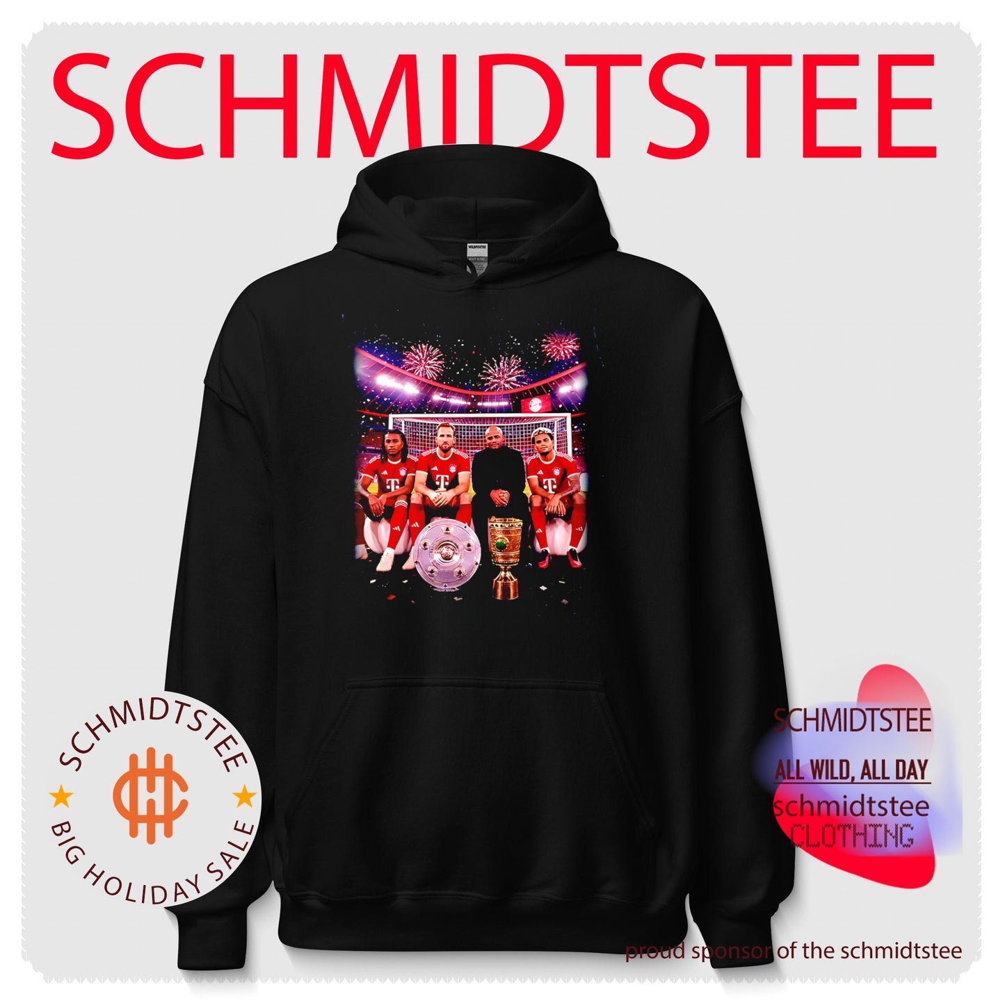 FC Bayern Munich 2026 Champions players celebrating victory shirt