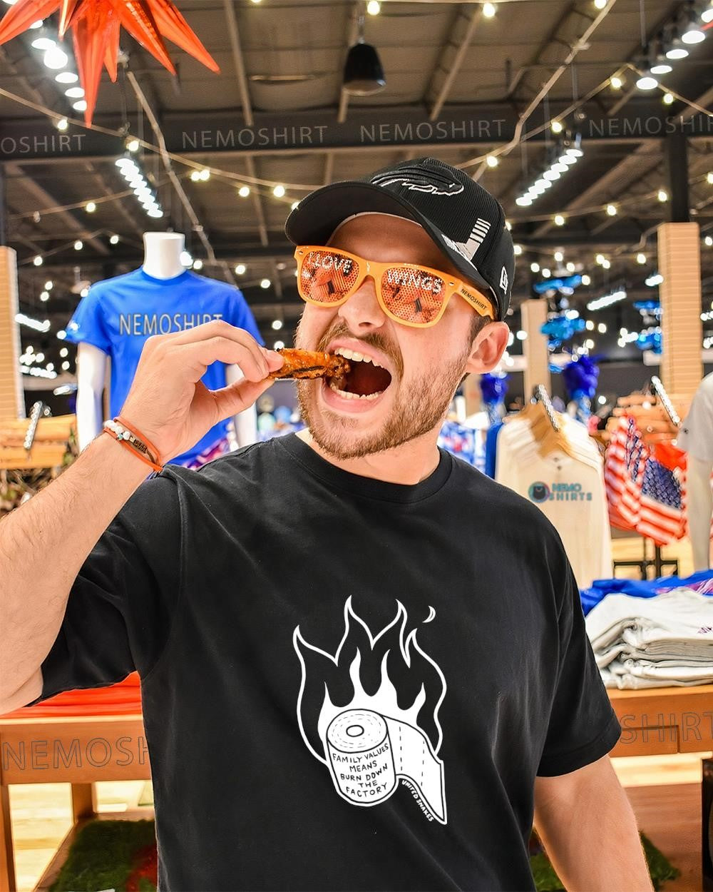 Family values means burn down the factory toilet paper shirt