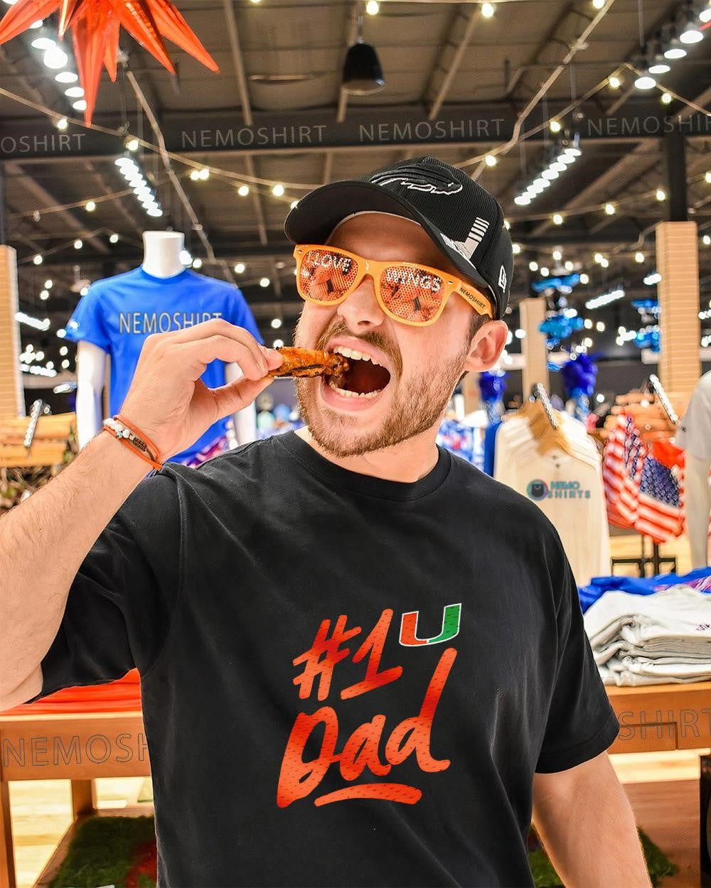 Father’s Day Miami Hurricanes number 1 Dad logo shirt