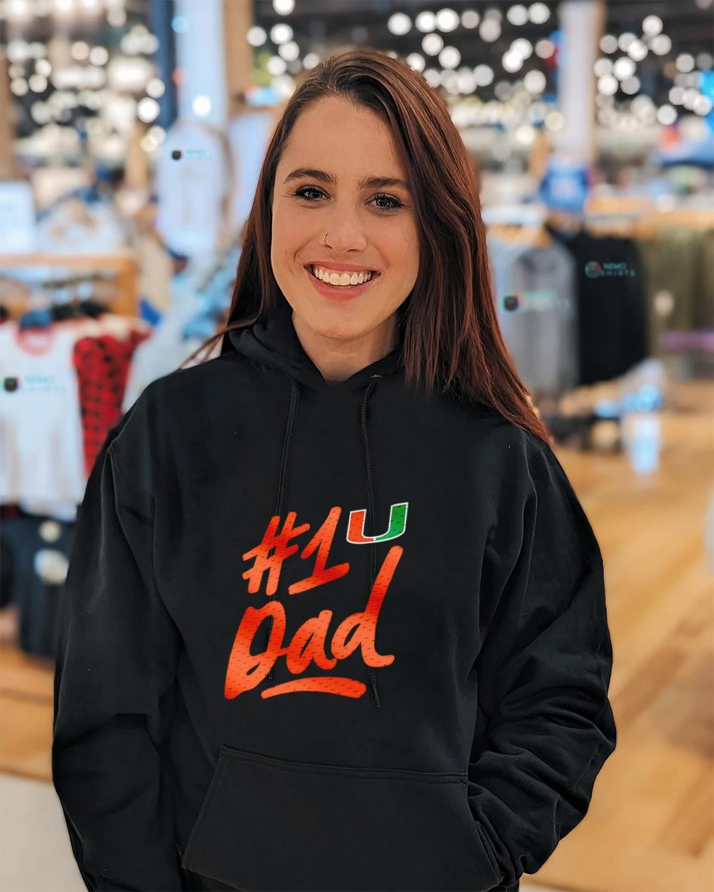Father’s Day Miami Hurricanes number 1 Dad logo shirt