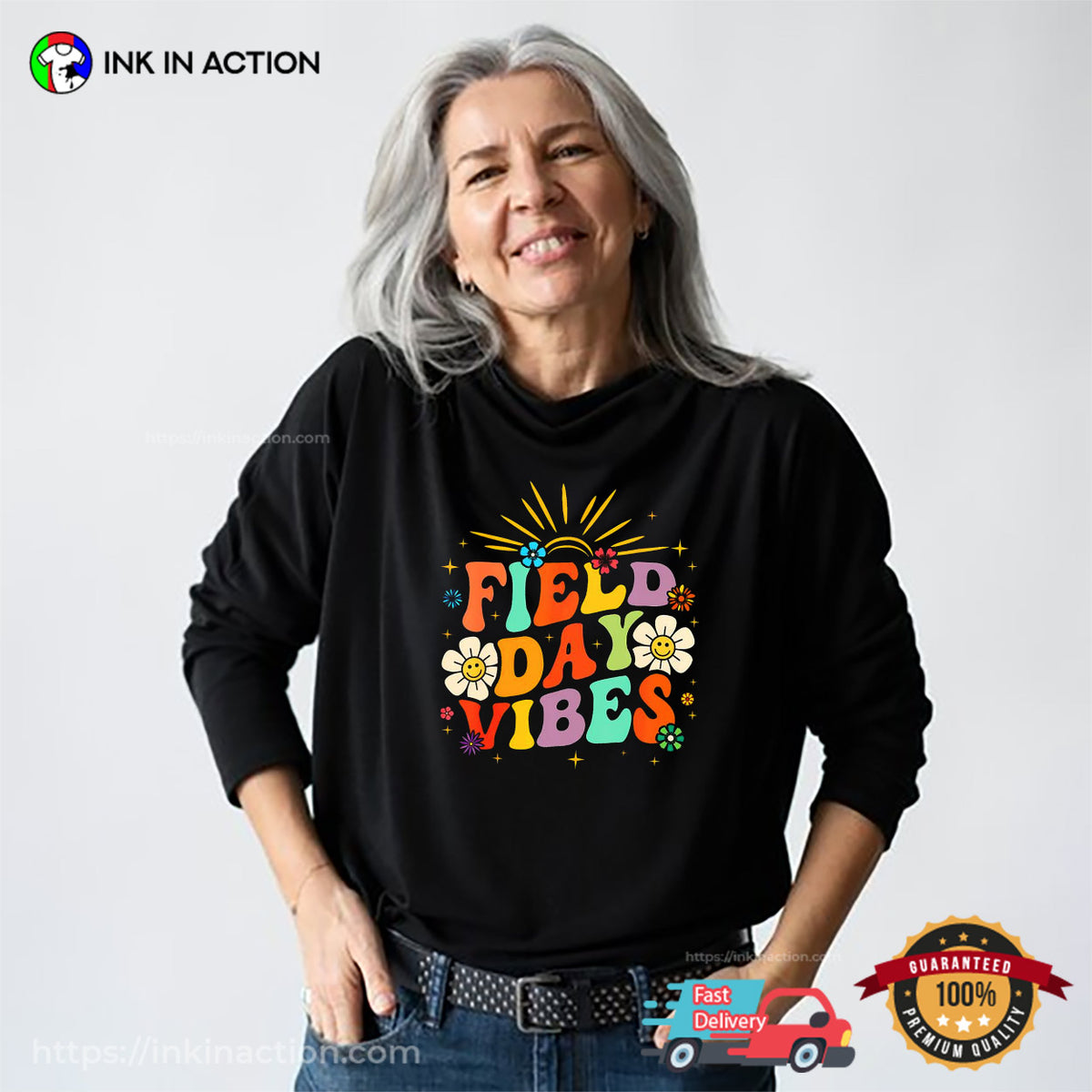 Field Day Vibes Groovy Teacher T-shirt
