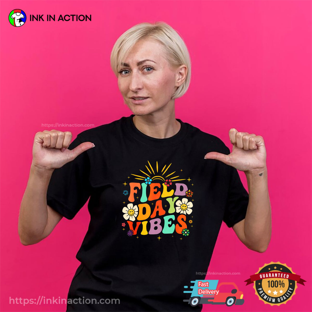 Field Day Vibes Groovy Teacher T-shirt