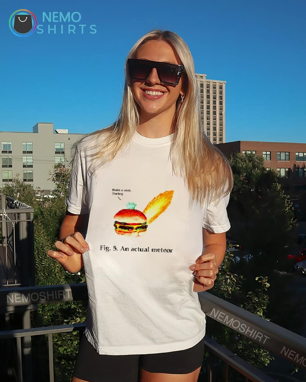 Fig. 5. An actual meteor make a wish darling cheeseburger shirt