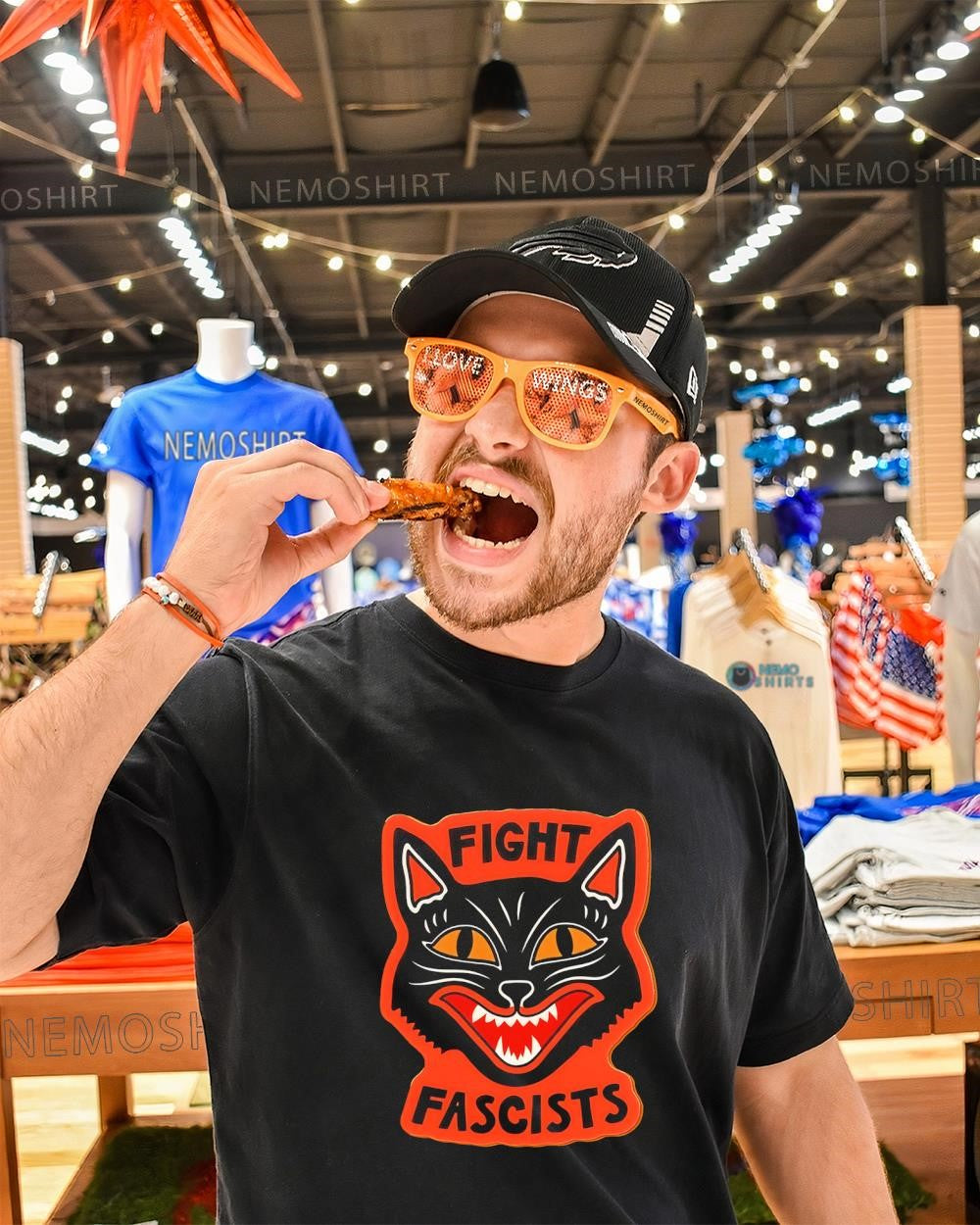 Fight Fascists Halloween Cat shirt