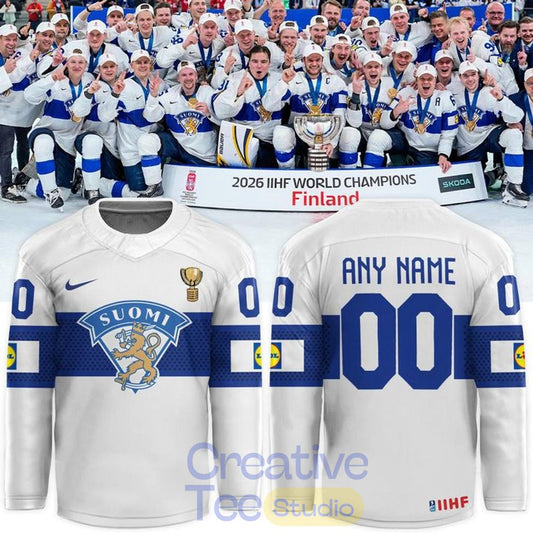 Finland 2026 IIHF World Champions Custom Hockey Jersey