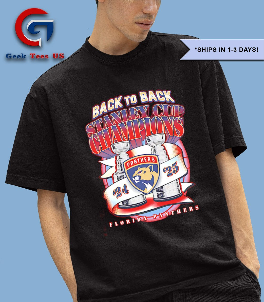 Florida Panthers hockey back to back Stanley Cup Champions 2025 trophy shirt