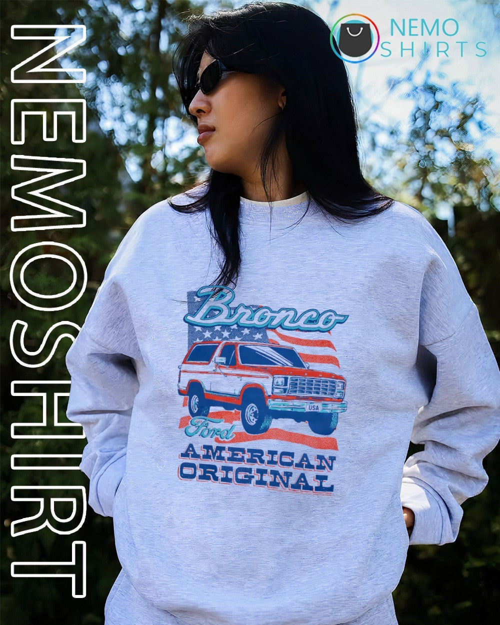 Ford Bronco American original car graphic shirt