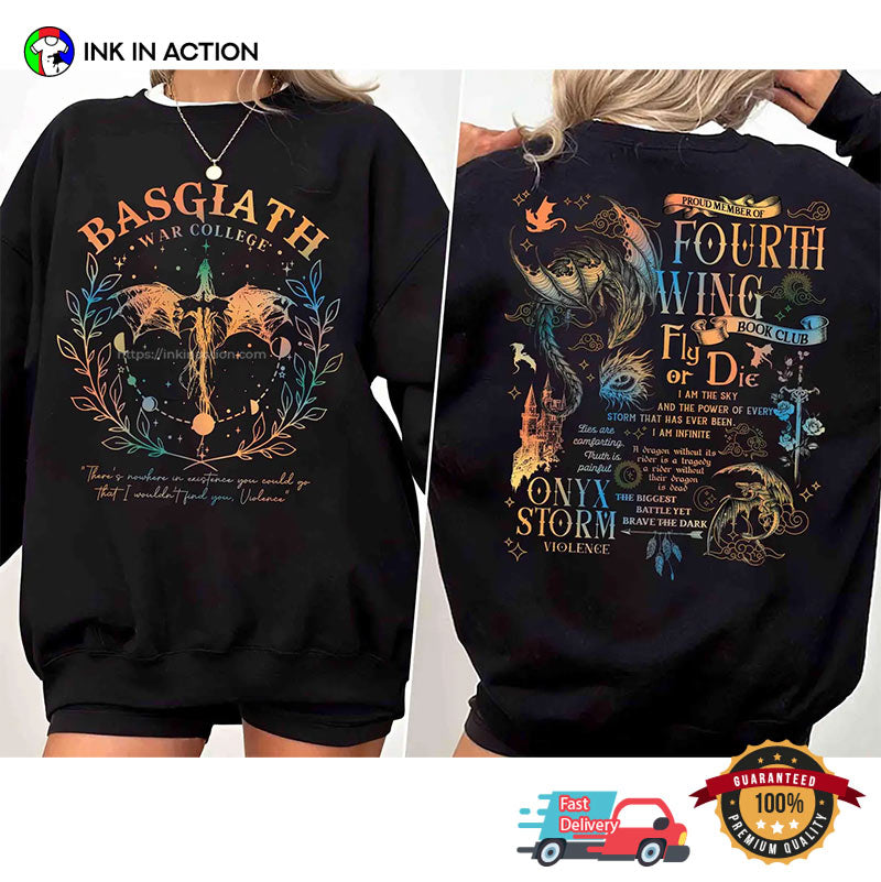 Fourth Wing Basgiath War College Dragon Rider 2 Side Shirt