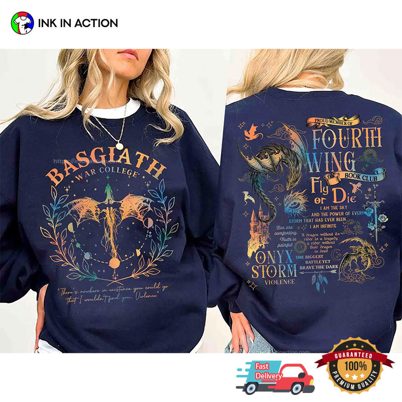 Fourth Wing Basgiath War College Dragon Rider 2 Side Shirt