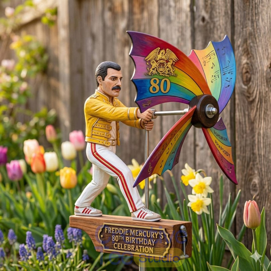 Freddie Mercury 80th Anniversary Garden Wind Spinner