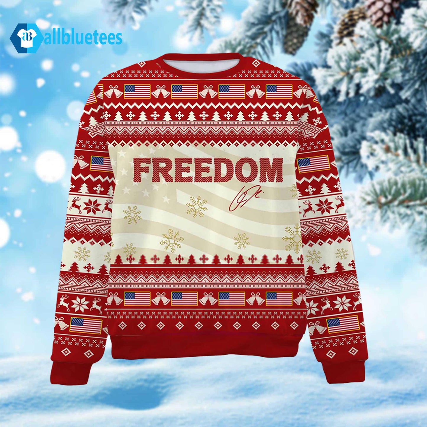 Freedom Charlie Kirk Ugly Christmas Sweater