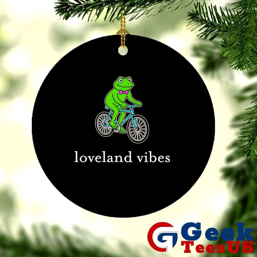 Frog riding bicycle loveland vibes shirt