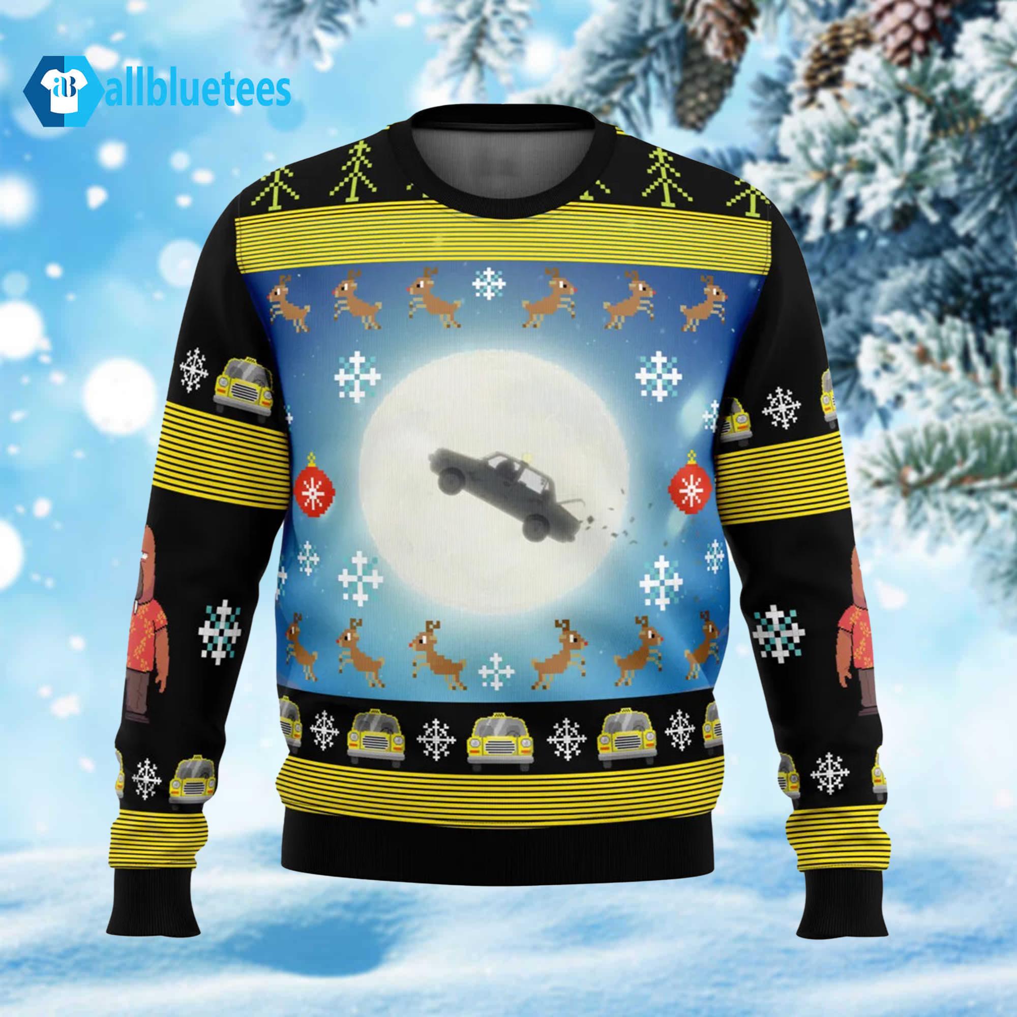 Full Moon Odd Taxi Ugly Christmas Sweater