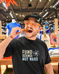 Fund science not wars atom symbol shirt