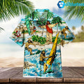 Funny God Surfing Hawaiian Shirt