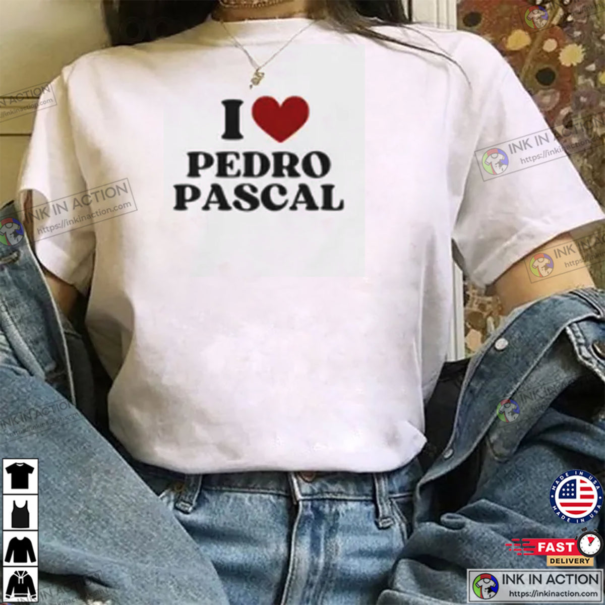 Funny I Love Pedro Pascal Merch T-shirt