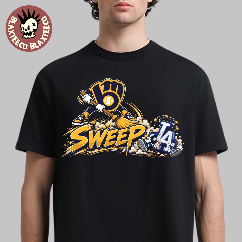 Funny Milwaukee Brewers Sweep Los Angeles Dodgers 4-0 2026 NL Champions T-Shirt