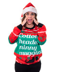 Elf Movie Cotton Headed Ninny Muggins Ugly Christmas Sweater Women’s