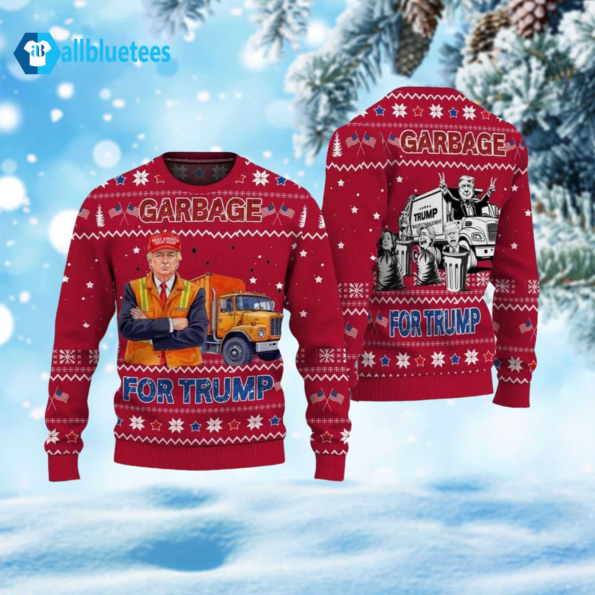Garbage For Trump 2024 Ugly Christmas Sweater