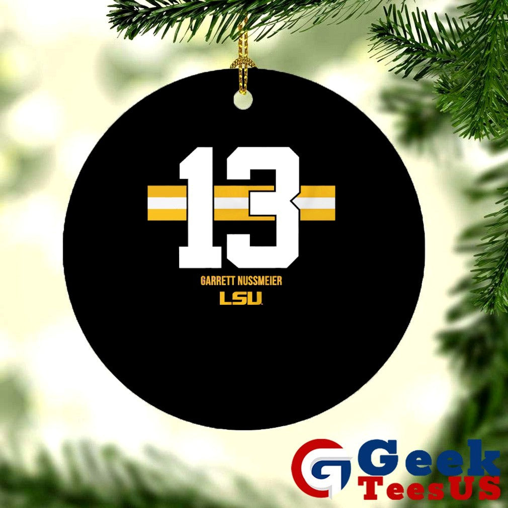 Garrett Nussmeier 13 LSU Football stripe shirt