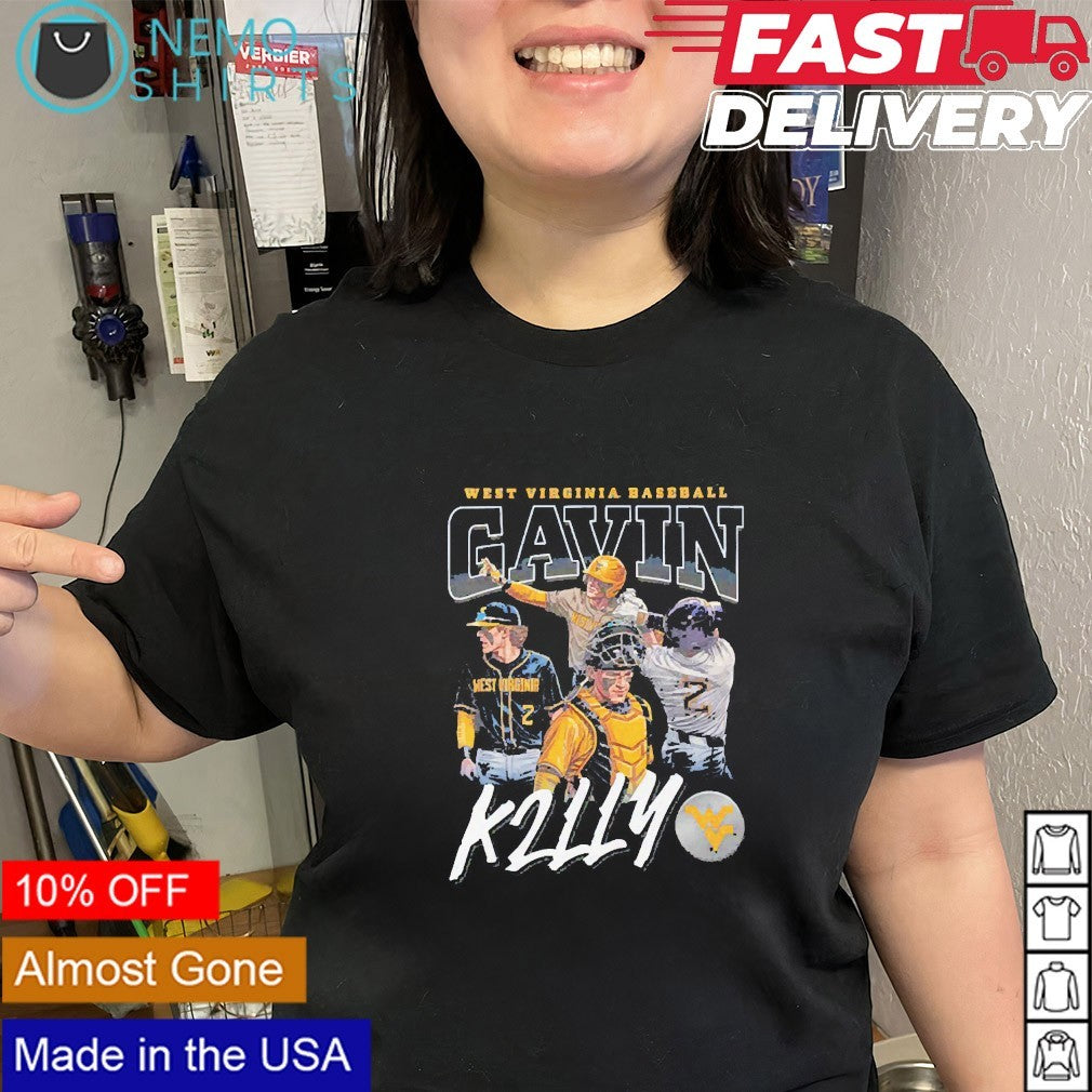 Gavin Kelly West Virginia Mountaineers baseball player graphic shirt