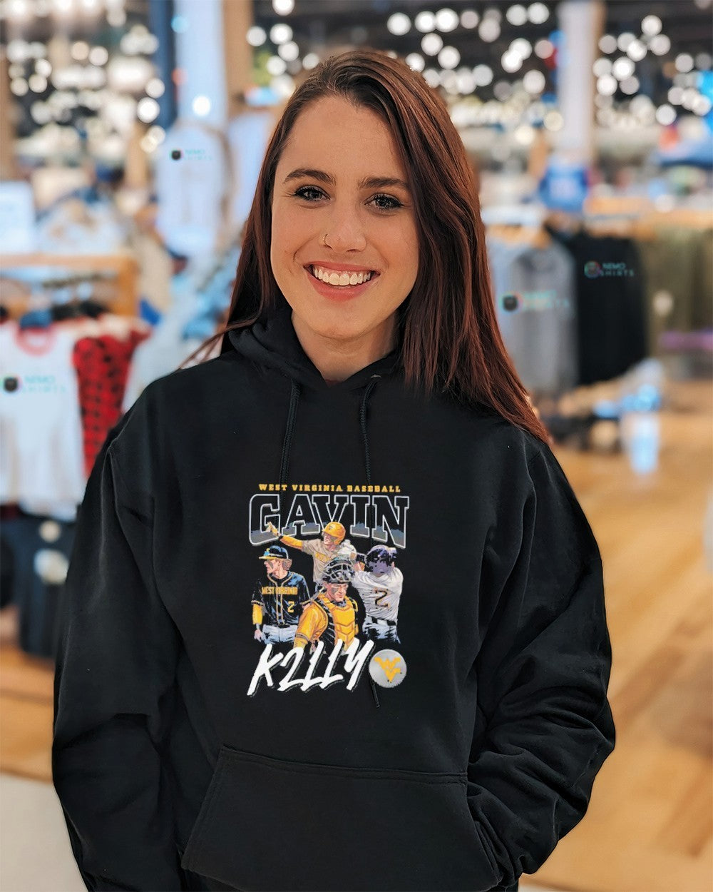 Gavin Kelly West Virginia Mountaineers baseball player graphic shirt