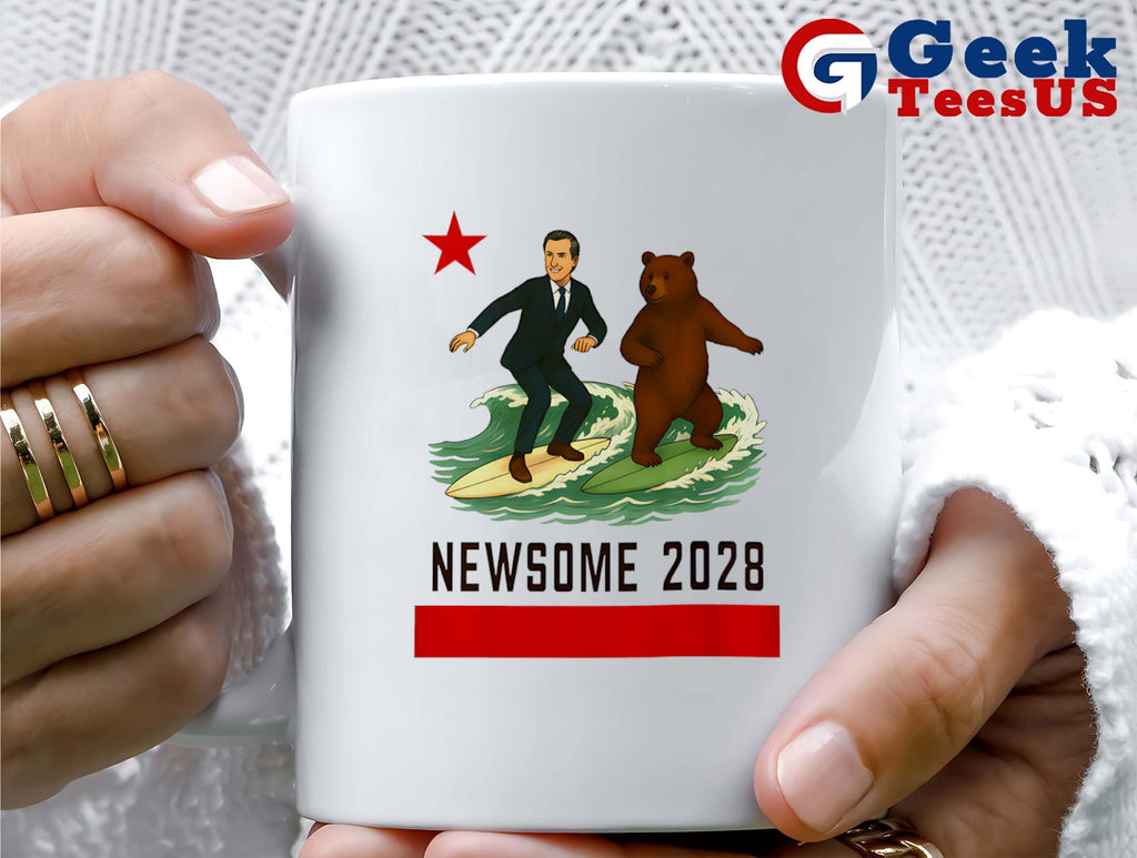 Gavin Newsom 2028 Election Surfing California flag Bear shirt