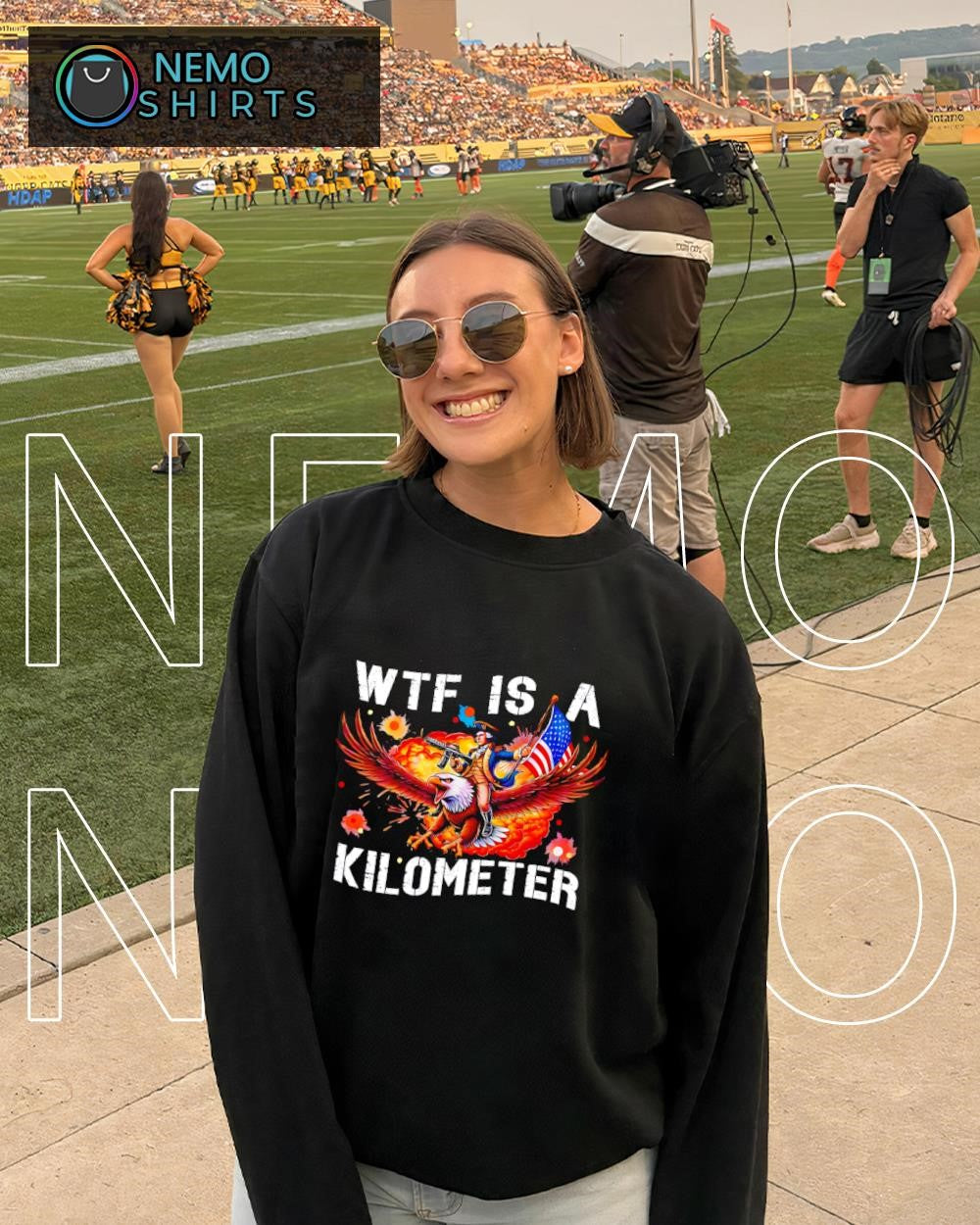 George Washington riding bald eagle WTF is a kilometer shirt