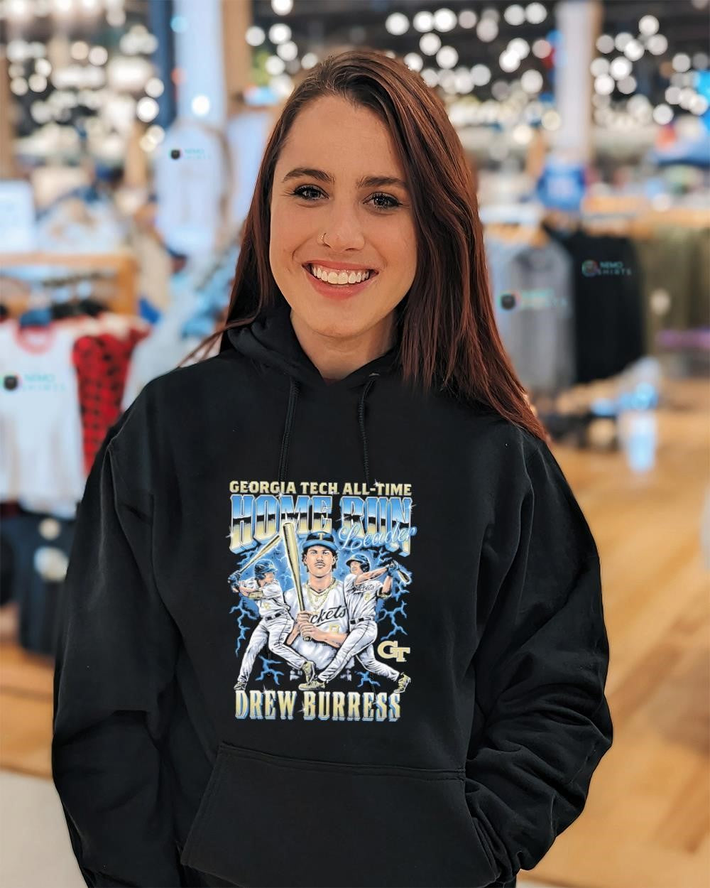 Georgia Tech Yellow Jackets 8 Drew Burress all-time home run record commemorative shirt