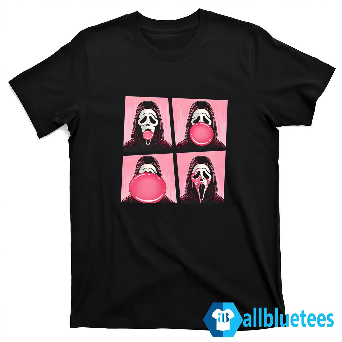 Ghostface Bubble Pink Gum Halloween Shirt