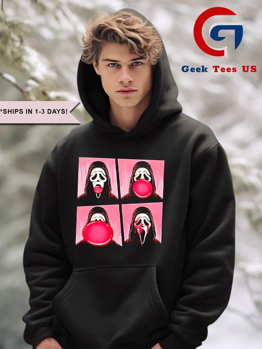 Ghostface bubble pink gum Halloween shirt