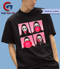 Ghostface bubble pink gum Halloween shirt