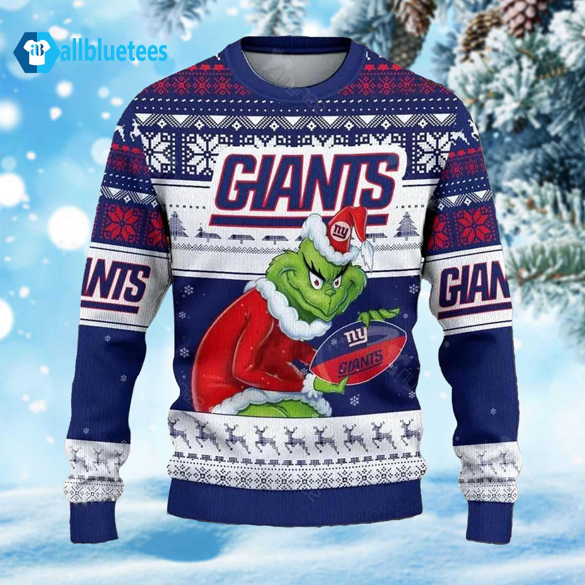 Giants Grnch Hold Christmas Ugly Sweater