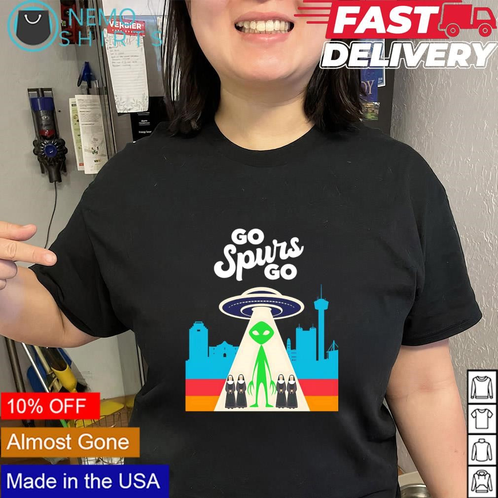 Go Spurs Go Wemby Alien with nuns shirt