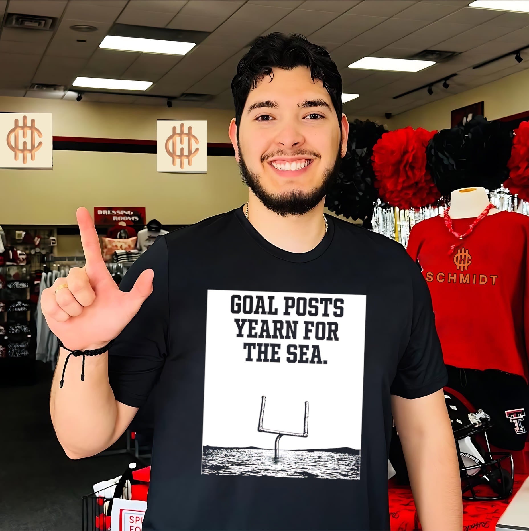Goal posts yearn for the sea graphic shirt