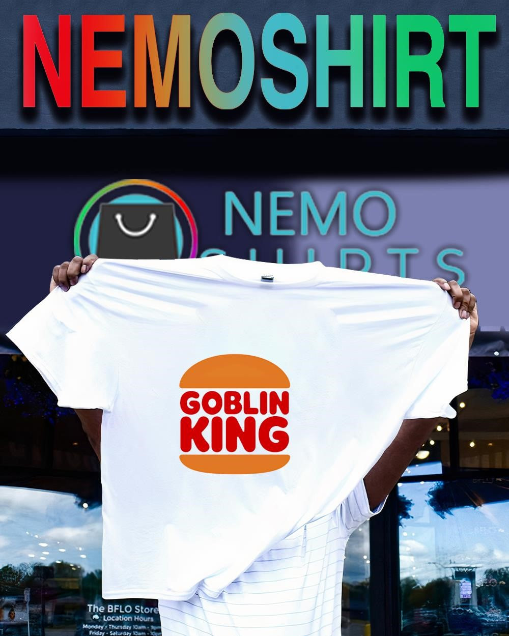 Goblin King the Burger King logo shirt