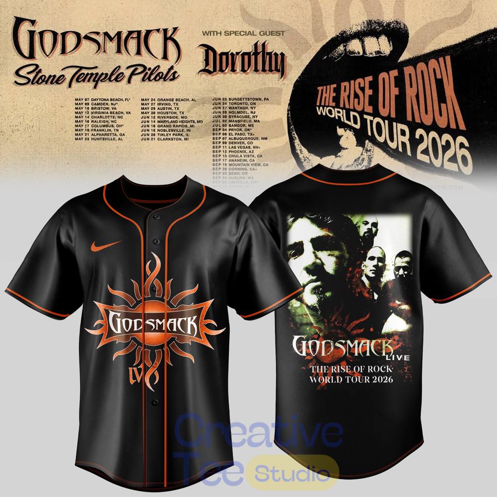 Godsmack The Rise of Rock World Tour 2026 Special Baseball Jersey